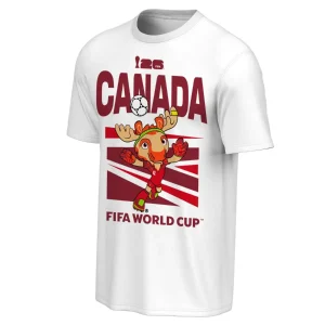 2026 WORLD CUP CANADA MASCOT WHITE T-SHIRT - UNISEX